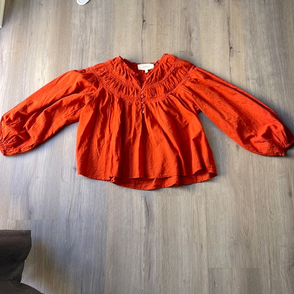 The great burnt orange blouse